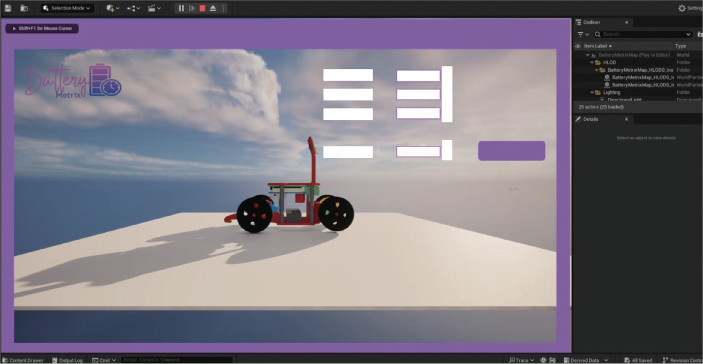 Unreal Engine battery digital twin interface