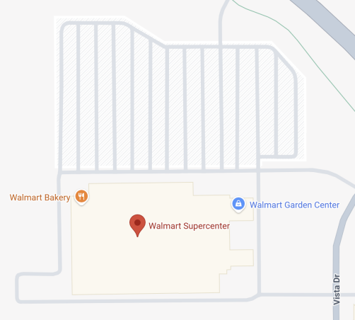 Map of the retail parking facility represented in PANDA